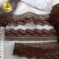 Кружево гипюр KRUZHEVO арт.TR.16GB2005 шир.40мм цв.9 шоколад уп.9м