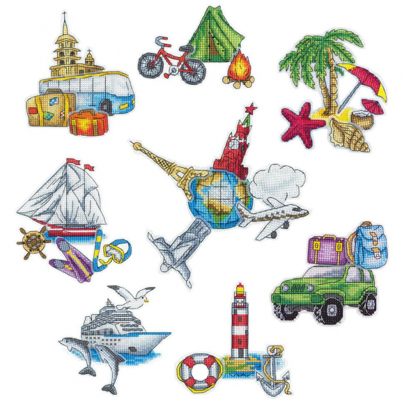 Набор для вышивания PANNA арт. IG-7035 Вокруг света 20х28 см Набор для вышивания PANNA арт. IG-7035 Вокруг света 20х28 см