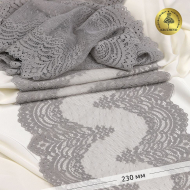 Кружево-стрейч KRUZHEVO арт.TBY.8036 шир.230мм цв.F310 серый уп.10м