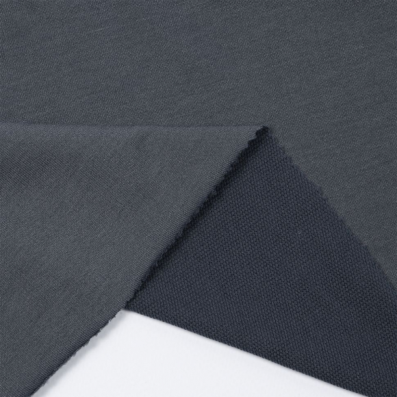 Ткань трикотаж Футер 2х нитка петля 70%пэ 25%вис 5%спан 220г 160см S578 серый уп.3м