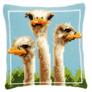 79560_Набор для вышивания подушки "Страусы" 79560_Набор для вышивания подушки "Страусы"