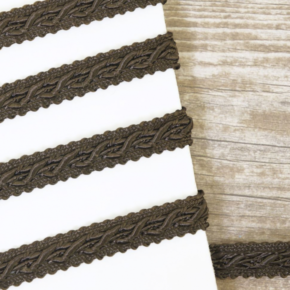 Тесьма PEGA тип интерьерная, цвет коричневый, 10 мм