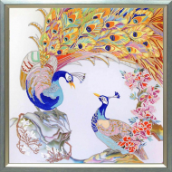 Рисунок на ткани (Бисер) КОНЁК арт. 9492 Полиптих. Павлины 2 40х40 см Рисунок на ткани (Бисер) КОНЁК арт. 9492 Полиптих. Павлины 2 40х40 см