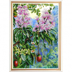 Рисунок на ткани (Бисер) КОНЁК арт. 9965 Экзотические цветы 4 29х39 см