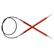47217 Knit Pro Спицы круговые для вязания Zing 9мм/150см, алюминий, гранатовый