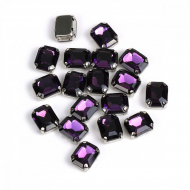 Стразы пришивные в цапах стекло TBY арт.MS.218.F цв.т.фиолетовый 8х10 мм уп.50 шт