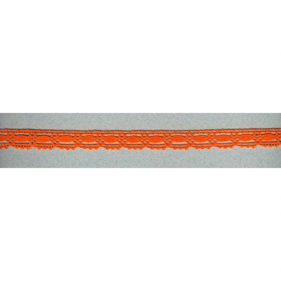 Мерсеризованное хлопковое кружево, 15 мм, цвет оранжевый