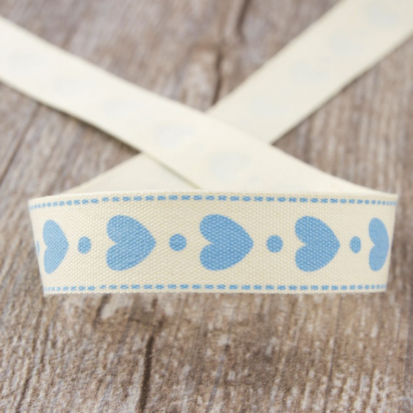 85475_Лента хлопковая на картонной мини-катушке "Сердечки"