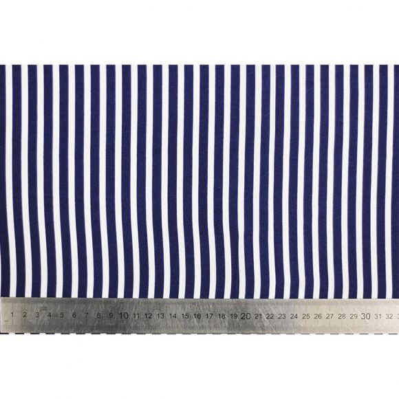 Ткань Штапель микро полоска ЭТ-01с4 108г/м2 100% вискоза шир.147см цв.синий/белый уп.10м
