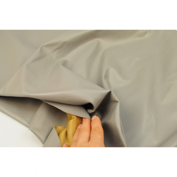 Кожа на трикотаже 240 г кв.м полиуретан 60% полиэстер 40% шир.140 см арт.Т.2509.07 цв.07 серый уп.25м