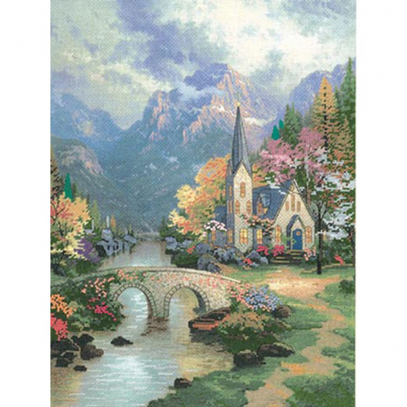 Набор для вышивания CANDAMAR DESIGNS арт.51113 Часовня в горах 30,5х40,5 см