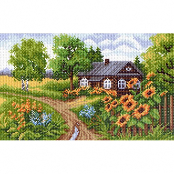 Рисунок на канве МАТРЕНИН ПОСАД арт.28х37 - 1407 Домик на окраине