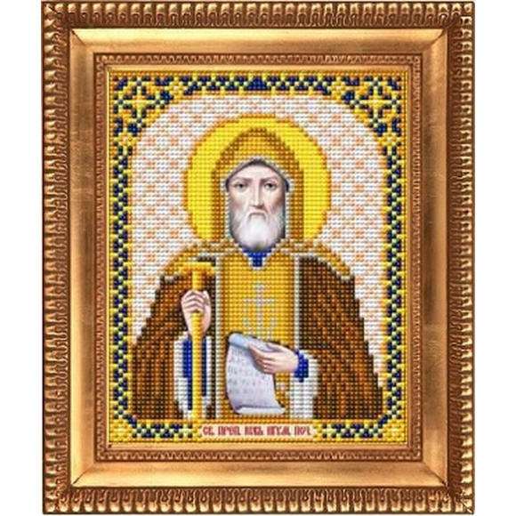 Рисунок на ткани бисером БЛАГОВЕСТ арт.И-5175 Св.Преподобный Иов Печерский 13,5х17 см