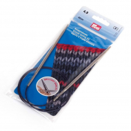 212154 PRYM Спицы круговые для вязания с гибкой черной леской 4,5мм 80см алюминий уп.1шт