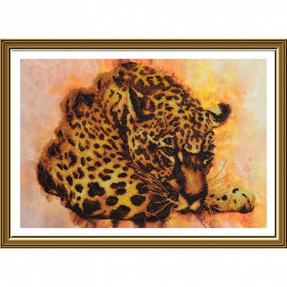 Набор для вышивания бисером НОВА СЛОБОДА арт.НС3301 Леопард 46х30 см