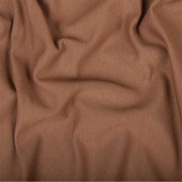 Ткань трикотаж Футер 2х нитка петля с лайкрой 230г пенье 180см сливочный кофе 16-1412 рул.45-70м