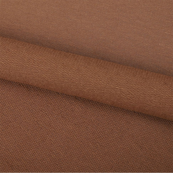 Ткань трикотаж Футер 2х нитка петля с лайкрой 230г пенье 180см сливочный кофе 16-1412 рул.45-70м