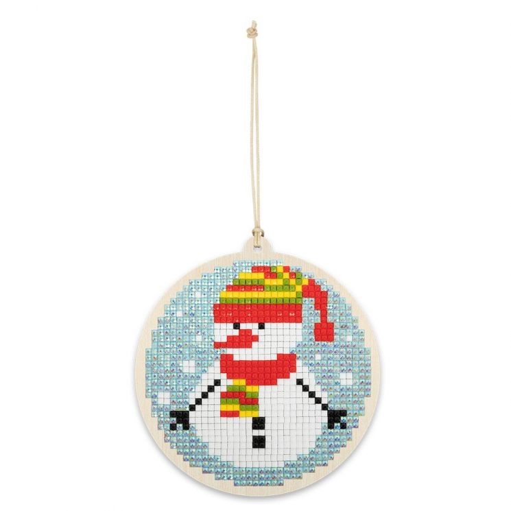 Кристальная мозаика ФРЕЯ арт.ALVP-016 Снеговичок (подвеска) 9х9,5 см