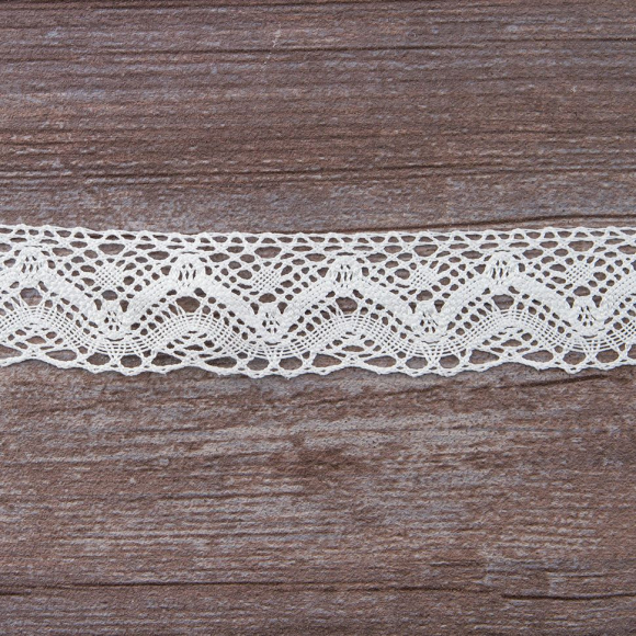 Мерсеризованное хлопковое кружево, 39 мм, белый