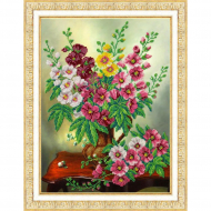 Набор для вышивания бисером ПАУТИНКА арт.Б-1240 Мальвы 28х38 см Набор для вышивания бисером ПАУТИНКА арт.Б-1240 Мальвы 28х38 см