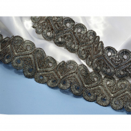 Кружево венецианское арт.TBY G1229 50мм цв.04 серый уп.9,14м