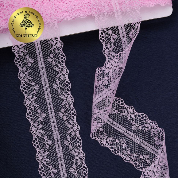 Кружево-трикотаж KRUZHEVO арт.TBY 150-1 шир.40мм цв.09 св.розовый, уп.27,4м