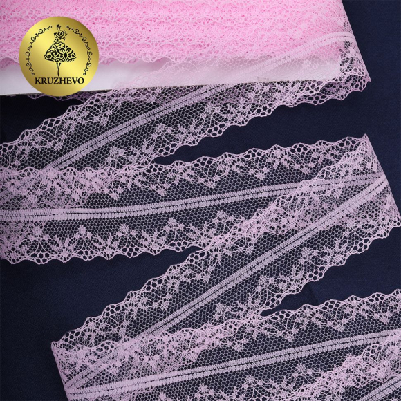 Кружево-трикотаж KRUZHEVO арт.TBY 150-1 шир.40мм цв.09 св.розовый, уп.27,4м