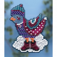 Набор для вышивания MILL HILL Зимняя птичка магнит 6х6 см