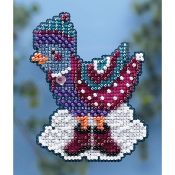 Набор для вышивания MILL HILL Зимняя птичка магнит 6х6 см Набор для вышивания MILL HILL Зимняя птичка магнит 6х6 см