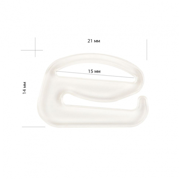 Крючок для бюстгальтера пластик TBY-82601 d15мм, цв.прозрачный, уп.100шт