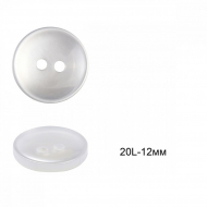Пуговицы пластиковые C-NE64 цв.белый 20L-12мм, 2 прокола, 144шт