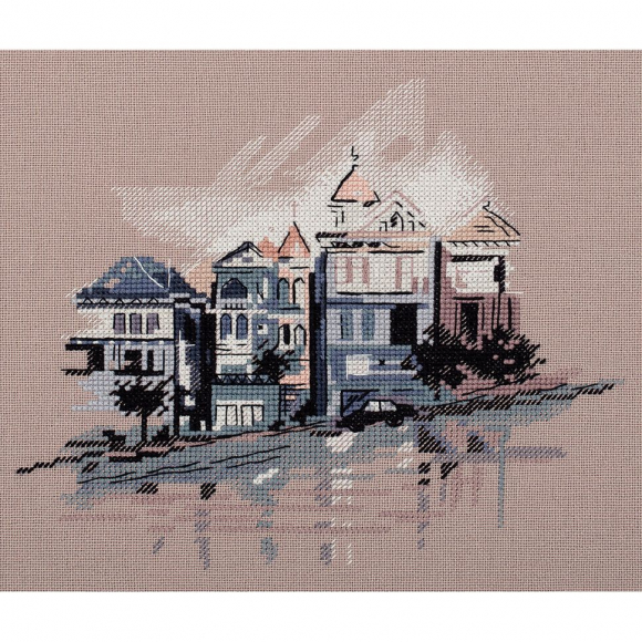 Набор для вышивания PANNA арт. GM-7266 Улица Штайнер (скетчевые зарисовки) 21х18 см