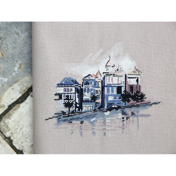 Набор для вышивания PANNA арт. GM-7266 Улица Штайнер (скетчевые зарисовки) 21х18 см