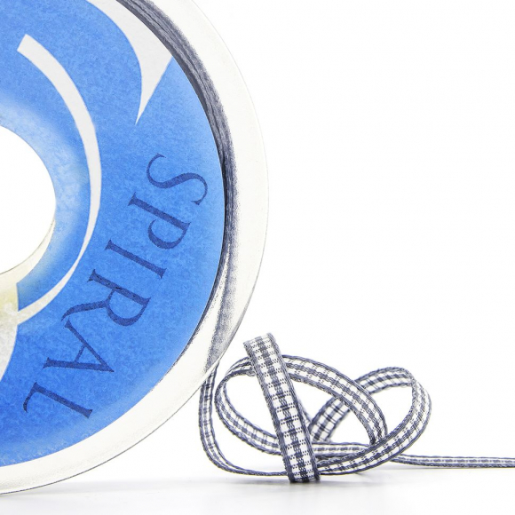 24013_Лента с рисунком клетка SAFISA, 6 мм, 25 м, цвет 68, серый