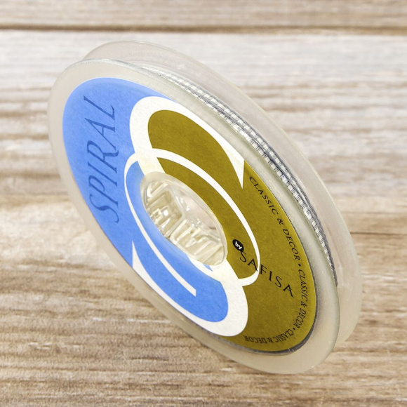 24013_Лента с рисунком клетка SAFISA, 6 мм, 25 м, цвет 68, серый