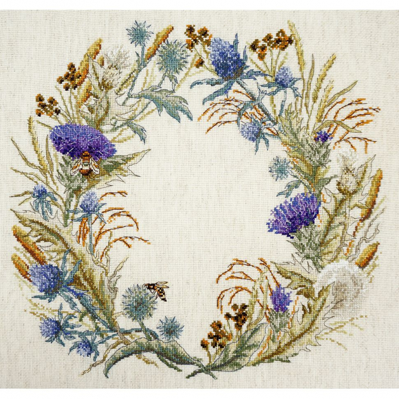 Набор для вышивания МАРЬЯ ИСКУСНИЦА арт.06.002.60 Венок чертополоха 40х40 см