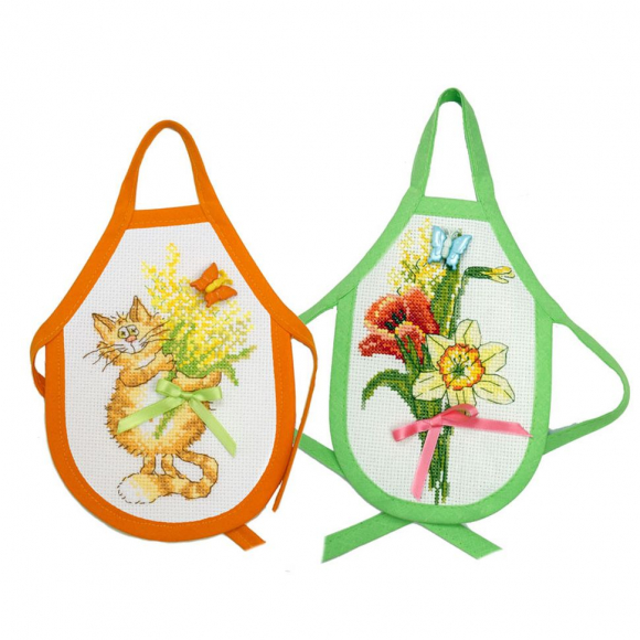 Набор для вышивания МАРЬЯ ИСКУСНИЦА арт.12.001.04 Фартучки Весенние праздники 12х17 см