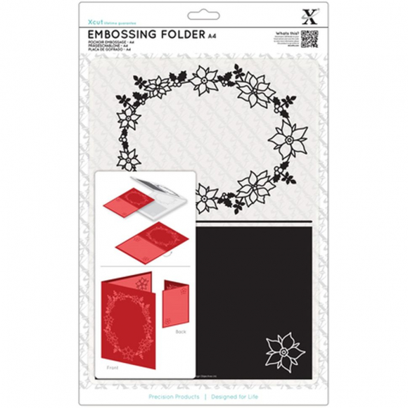 84286_Форма для эмбоссирования "Рамка - Пуансеттия"