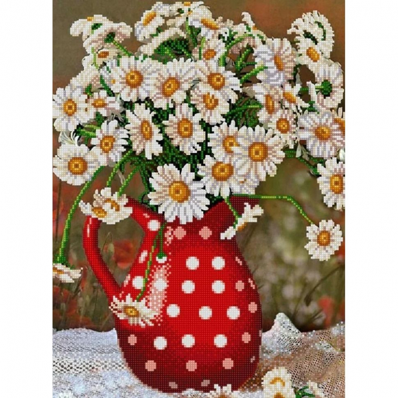 Рисунок на ткани (Бисер) КОНЁК арт. 1447 Букет ромашек 29х39 см