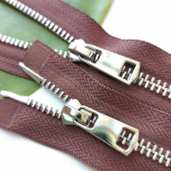 Молния мет. титан №5 никель два замка 110см D868 кофе