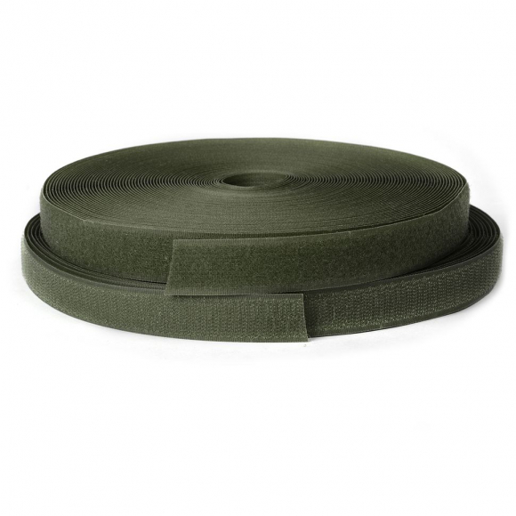Лента липучка TBY пришивная кач.B шир.25мм цв.F263 хаки уп.25м (пара)