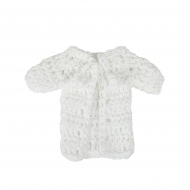 Кофта вязаная мини (ручная вязка) арт.КЛ.29561 ширина 6см длина 8см рукав 3,5см цв.белый
