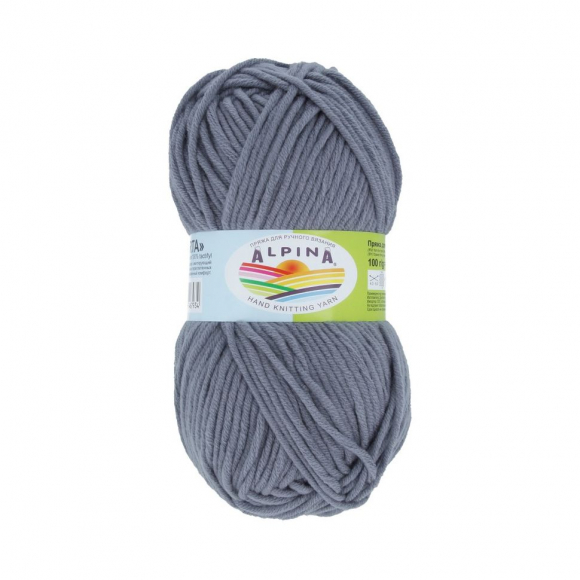 Пряжа ALPINA MARTA (100% тактифил) 5х100г/120м цв.035 серый