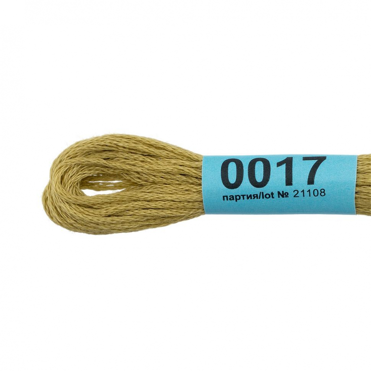 Нитки для вышивания Gamma мулине (0001-0206) 100% хлопок 24 x 8 м цв.0017 св.оливковый