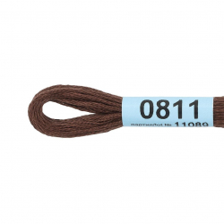 Нитки для вышивания Gamma мулине (0207-0819) 100% хлопок 24 x 8 м цв.0811 т.коричневый