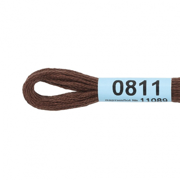 Нитки для вышивания Gamma мулине (0207-0819) 100% хлопок 24 x 8 м цв.0811 т.коричневый