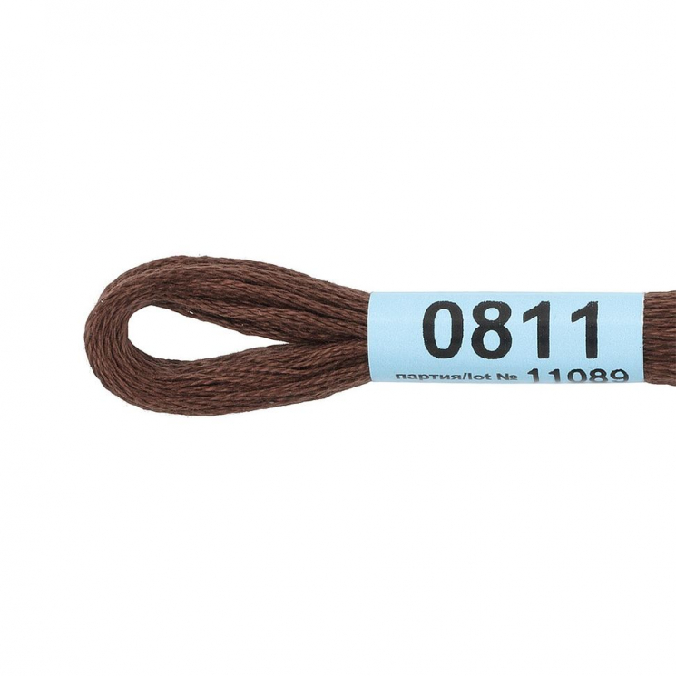 Нитки для вышивания Gamma мулине (0207-0819) 100% хлопок 24 x 8 м цв.0811 т.коричневый