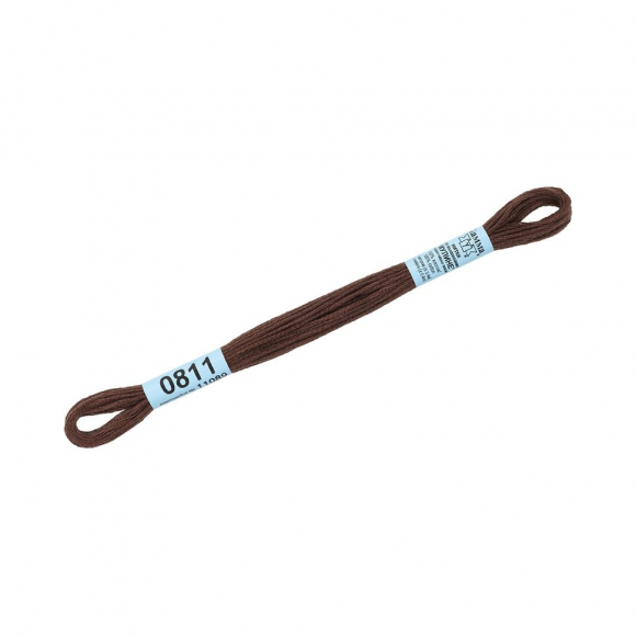Нитки для вышивания Gamma мулине (0207-0819) 100% хлопок 24 x 8 м цв.0811 т.коричневый