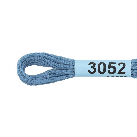 Нитки для вышивания Gamma мулине (0820-3070) 100% хлопок 24 x 8 м цв.3052 джинсовый