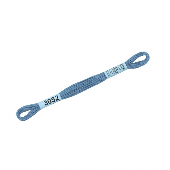 Нитки для вышивания Gamma мулине (0820-3070) 100% хлопок 24 x 8 м цв.3052 джинсовый